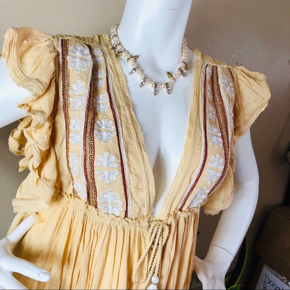 Free People Boho Embroidered Gypsy CoverUp Beach Summer Dress - Picture 6 of 10